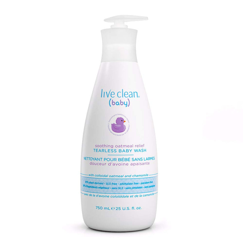 Live Clean Baby Tearless Baby Wash, Soothing Oatmeal Relief, White, 750 ml (Pack of 1) 🍁 All In One Marketplace Canada