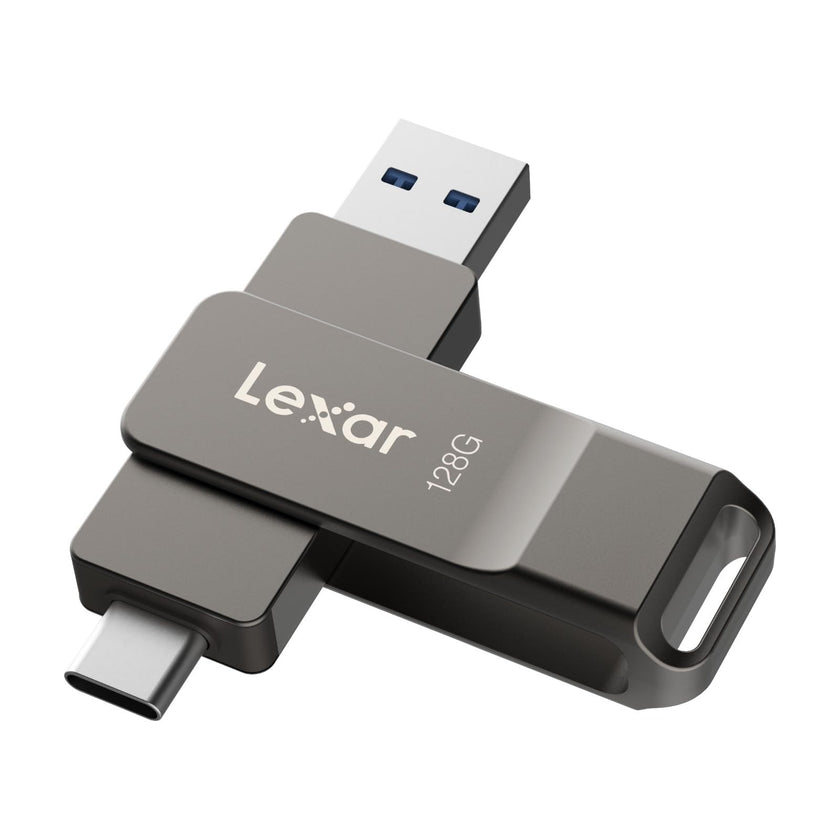 Lexar D40E 128GB Dual USB 3.2 Gen 1 Type-C Jump Drive, USB-C Flash Metal Housing Swivel Design Thumb Drive (Titanium Grey) 🍁 All In One Marketplace Canada