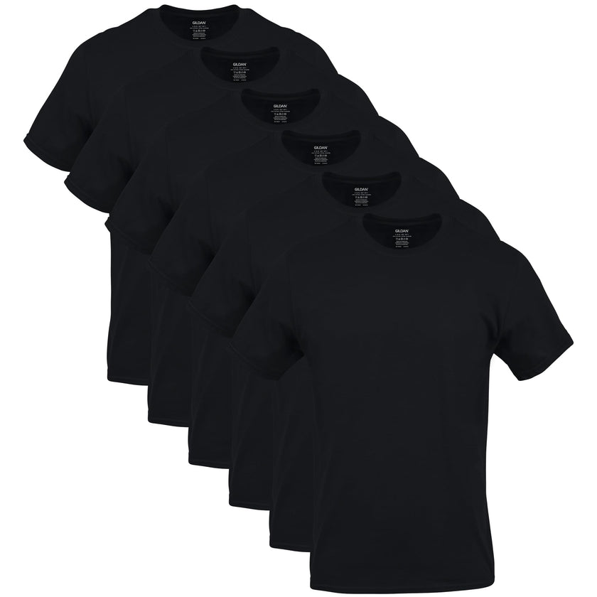 GILDAN Men's Crew T-Shirts, Multipack, Style G1100, Black (6-Pack), Small 🍁 All In One Marketplace Canada