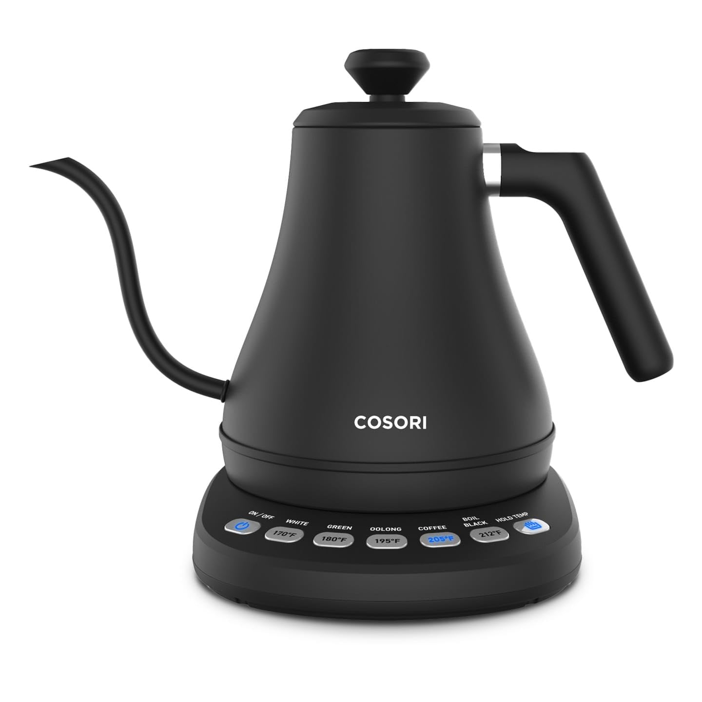 Cosori Electric Gooseneck Kettle,5 Temperature Control Presets, Pour Over Kettle for Coffee & Tea, 1200W Fast Heating, 100% Stainless Steel Inner Lid & Bottom, Tea Kettle, 0.8L/Matte Black 🍁 All In One Marketplace Canada