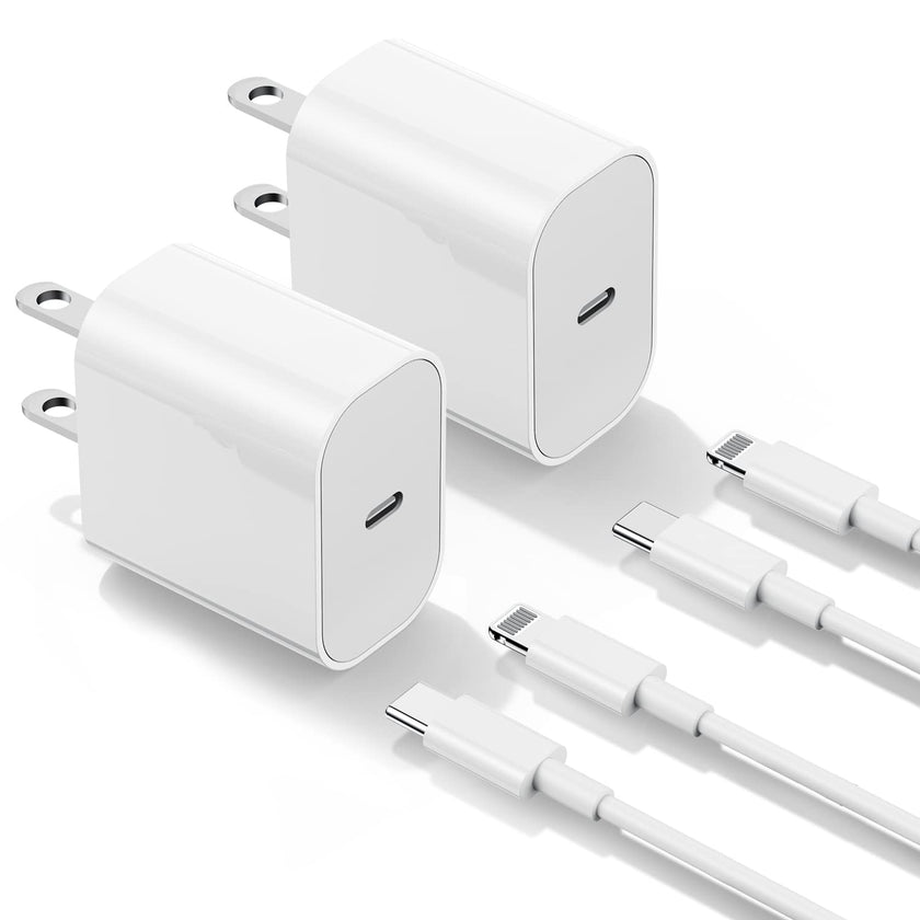 2Pack Apple Certified iPhone Charger Fast Charging, PD USB C Wall Charger Block with Type C to Lightning Cable 6ft Compatible with iPhone 14/14 Plus/13 Pro Max/12/12 Pro/11/iPad 🍁 All In One Marketplace Canada