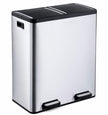 The Step N' Sort 18.5 Gallon Extra Large Capacity, Soft-Step, Dual Trash and Recycling Bin with Removable Inner Bins. Silver 🍁 All In One Marketplace Canada
