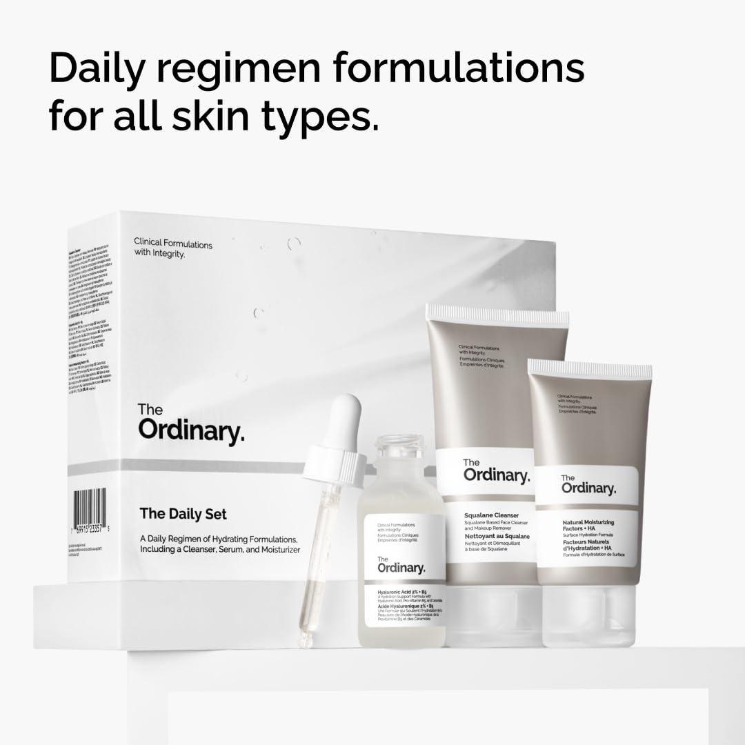 The Ordinary The Daily Set, Daily Skincare Routine with Squalane Cleanser, Hyaluronic Acid 2% + B5, and Natural Moisturizing Factors + HA | Skin Care Set 🍁 All In One Marketplace Canada