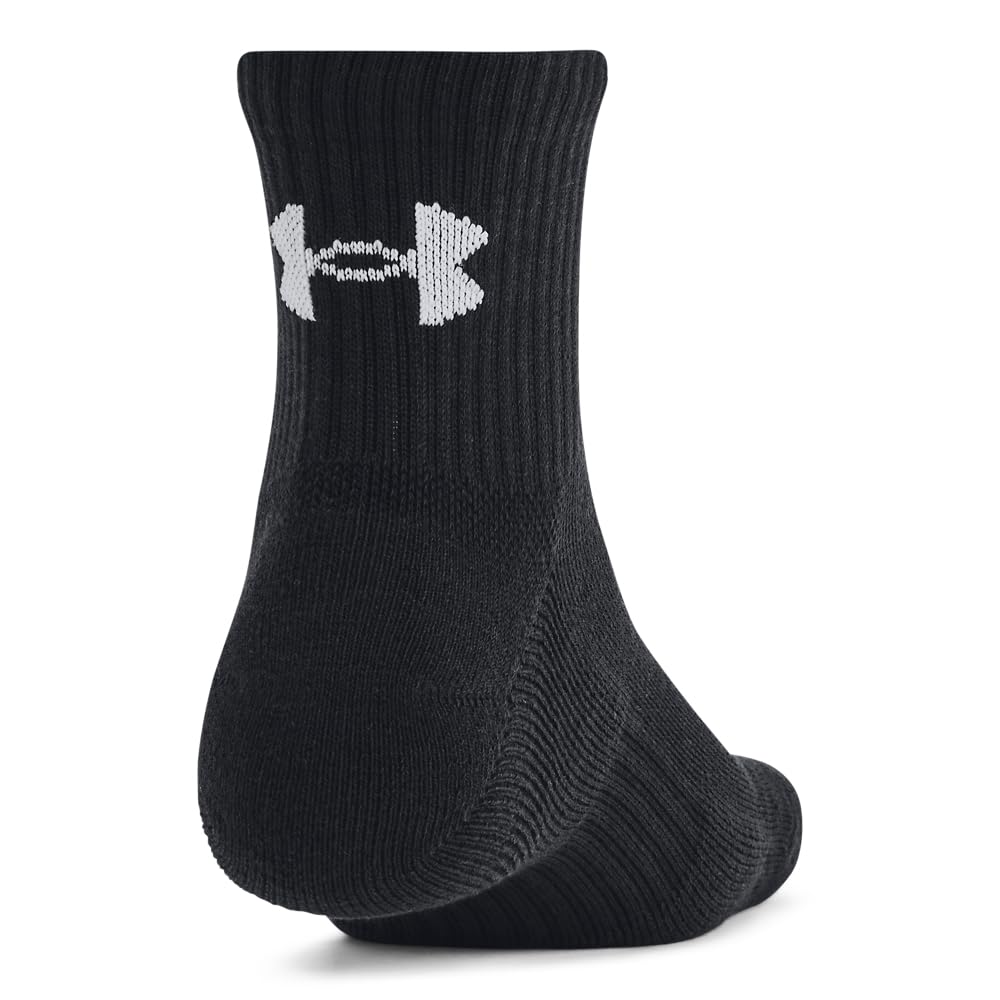 Under Armour Unisex-Adult Training Cotton Quarter Socks 6 Pack, (001) Black/Black/White, Large 🍁 All In One Marketplace Canada