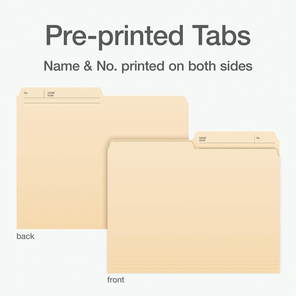 Pendaflex File Folders, 1/2 Cut Tab, 11 pt, Letter Size, Manila, Recycled Paper, Carton of 250, Durable & Reversible File Organizers for Office, Home & School Filing Systems 🍁 All In One Marketplace Canada