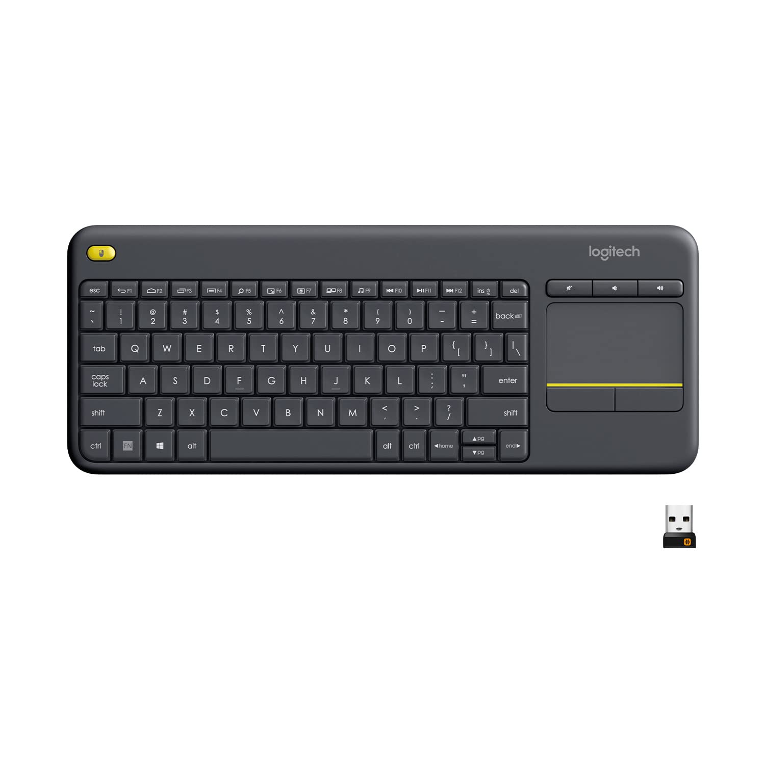 Logitech K400 Plus Wireless Touch TV Keyboard with Easy Media Control and Built-in Touchpad, HTPC Keyboard for PC-Connected TV, Windows, Android, ChromeOS, Laptop, Tablet - Black 🍁 All In One Marketplace Canada