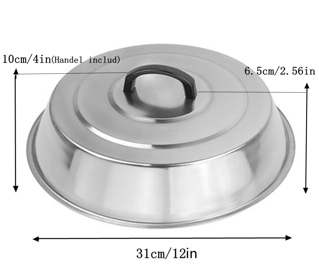 RunTo Griddle Accessories 12 Inch Round Stainless Steel Basting Cover - Cheese Melting Dome and Steaming Cover, Best for Use in Flat Top Griddle Grill Cooking Indoor or Outdoor 🍁 All In One Marketplace Canada