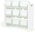 Lennox Furniture Toys Storage Organizer 9 Plastic Bins in White (JWTR-03006 white) 🍁 All In One Marketplace Canada