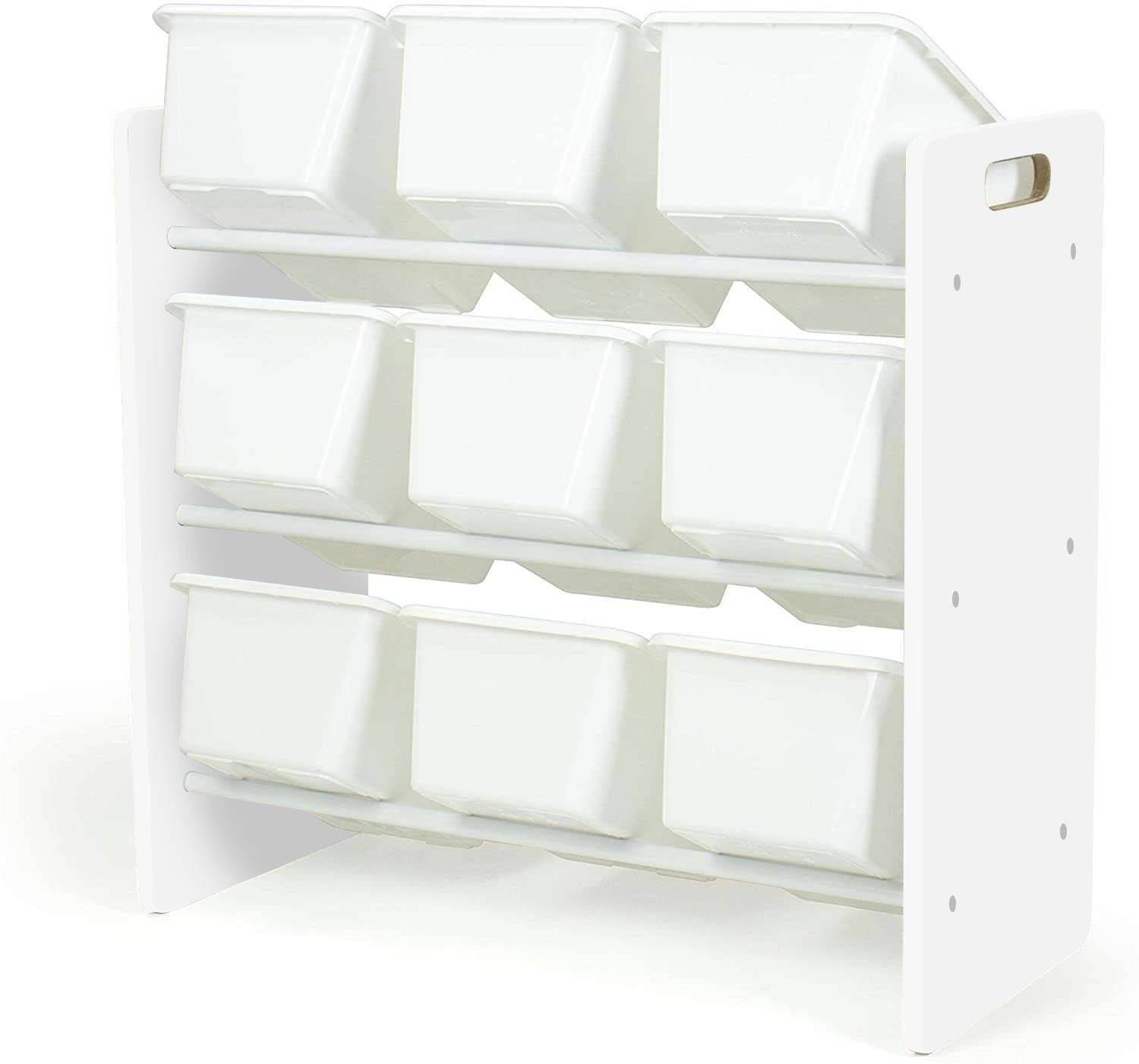 Lennox Furniture Toys Storage Organizer 9 Plastic Bins in White (JWTR-03006 white) 🍁 All In One Marketplace Canada