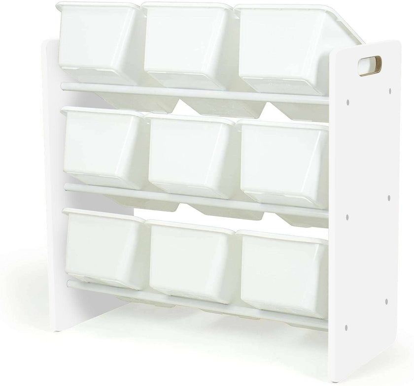 Lennox Furniture Toys Storage Organizer 9 Plastic Bins in White (JWTR-03006 white) 🍁 All In One Marketplace Canada