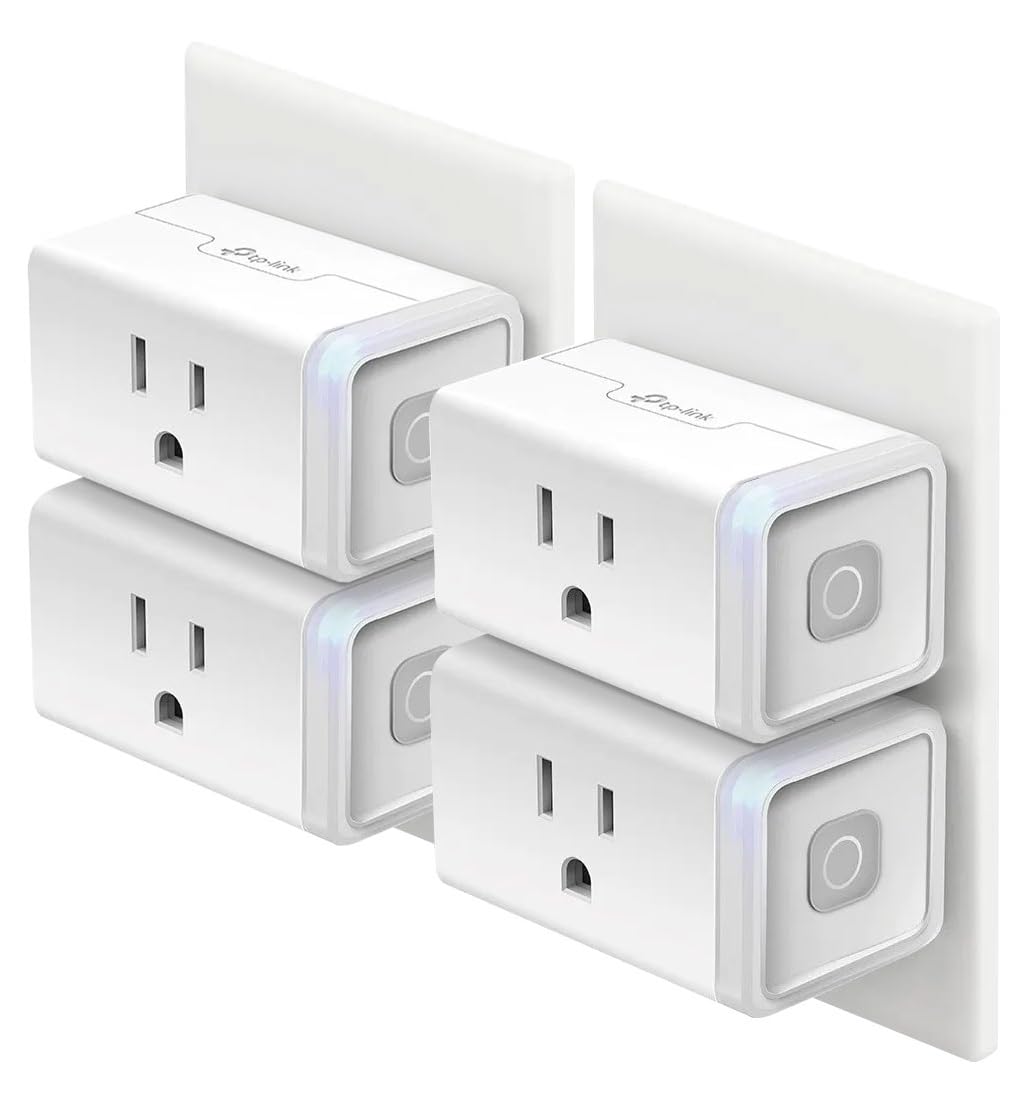 Kasa Smart Plug Mini by TP-Link (HS103P4) - Smart Home WiFi Outlet Works with Alexa, Echo and Google Home, No Hub Required, Remote Control, 2.4GHz WiFi Required, 15 Amp, UL Certified, 4-Pack, White 🍁 All In One Marketplace Canada