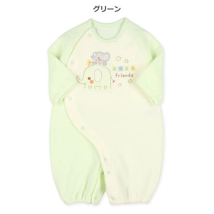 西松屋 ELFINDOLL ブークレーぞうアップリケ刺繍長袖コンビドレス 正規品