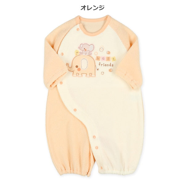 西松屋 ELFINDOLL ブークレーぞうアップリケ刺繍長袖コンビドレス 正規品