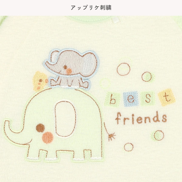 西松屋 ELFINDOLL ブークレーぞうアップリケ刺繍長袖コンビドレス 正規品