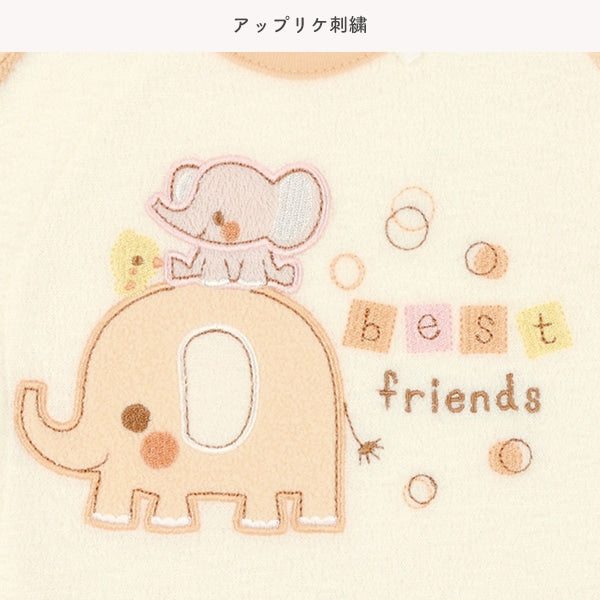 西松屋 ELFINDOLL ブークレーぞうアップリケ刺繍長袖コンビドレス 正規品