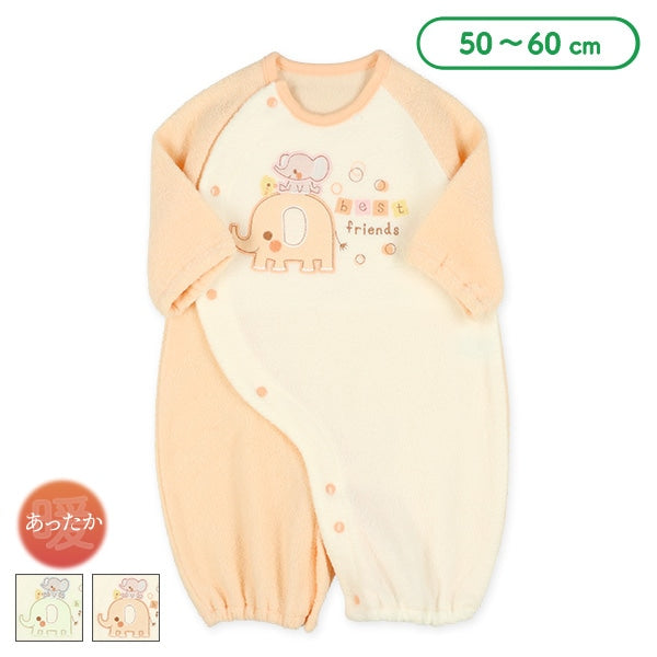 西松屋 ELFINDOLL ブークレーぞうアップリケ刺繍長袖コンビドレス 正規品