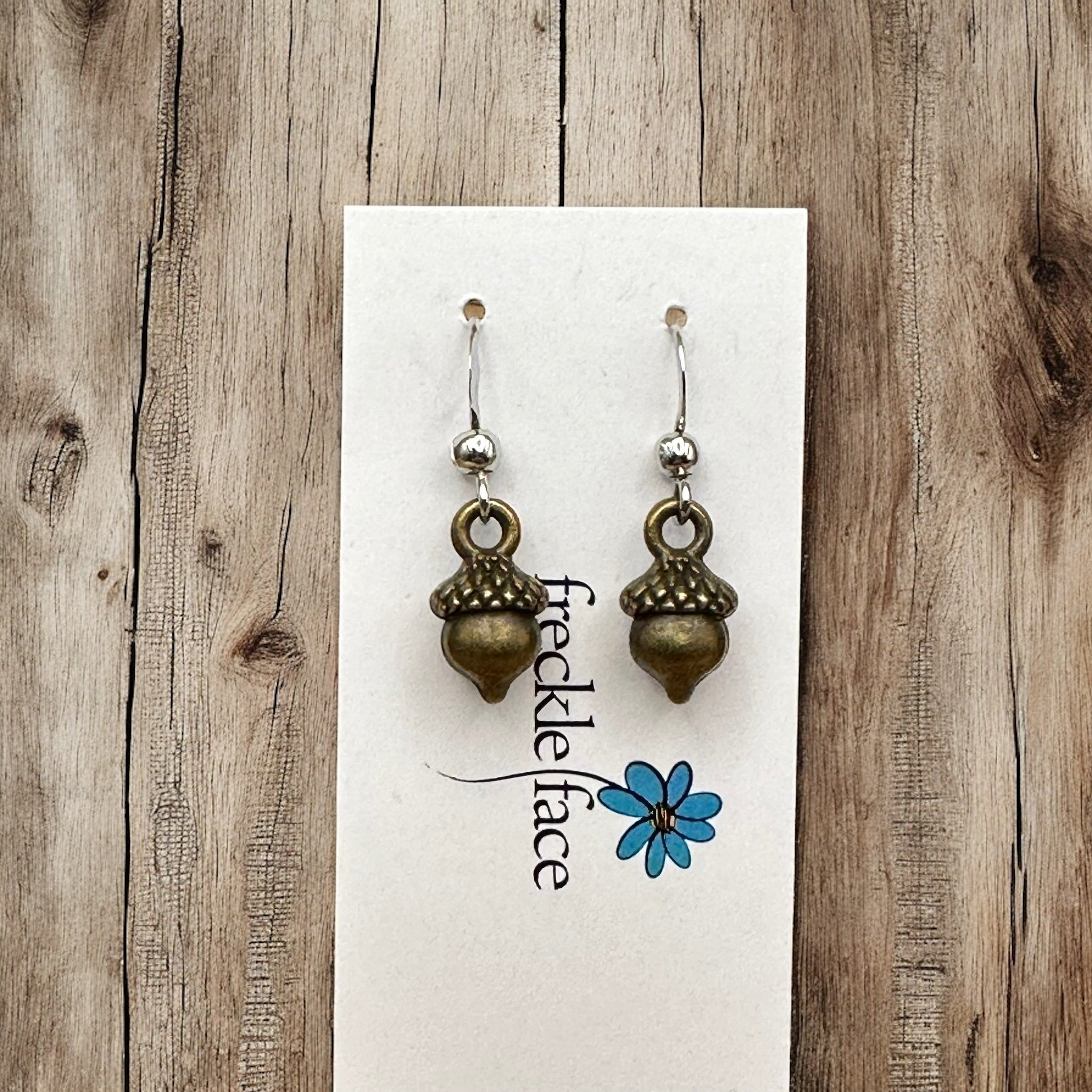 Simple Acorn Earrings – Minimalist Autumn-Inspired Earrings in Mixed Metals