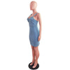 Women's Fashion Suspenders Slit Denim Dress