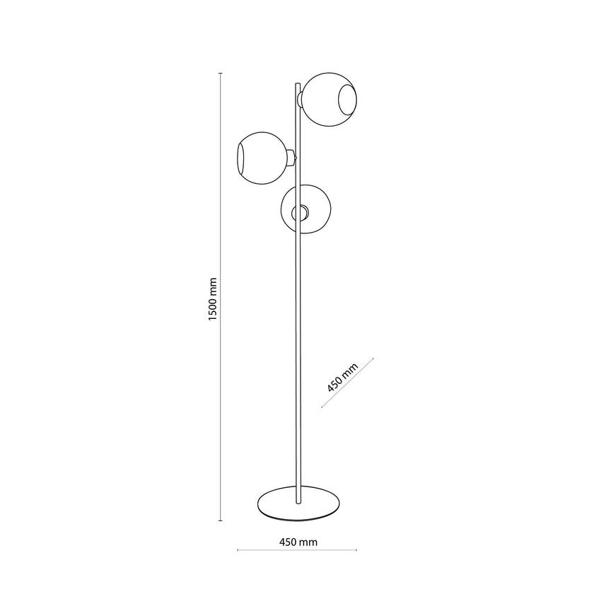 CUBUS Graphite Scandinavian Floor Lamp for Living Room, Bedroom & Office – Modern Minimalist Lighting (Clearance)