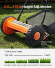 16' Manual Push Reel Lawn Mower 5-Blade Adjustable Height Grass Catcher 2 Wheels