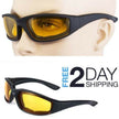 Cycling Sunglasses Chopper Outdoor Sports Glasses For Men Wrap Around UV400 Protection For Fishing Night Driving Glasses Wind Resistant Yellow Lens