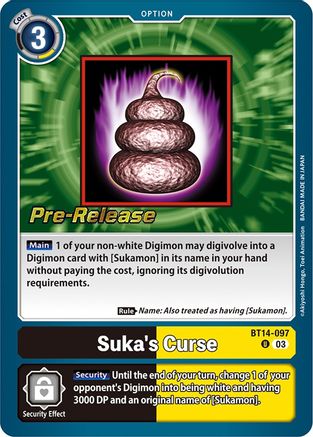 Suka's Curse (BT14-097) - Blast Ace Pre-Release Cards Foil