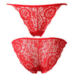 Women's Lace Jacquard Low-Waist Briefs Traceless Hip-Lifting Hollow Floral