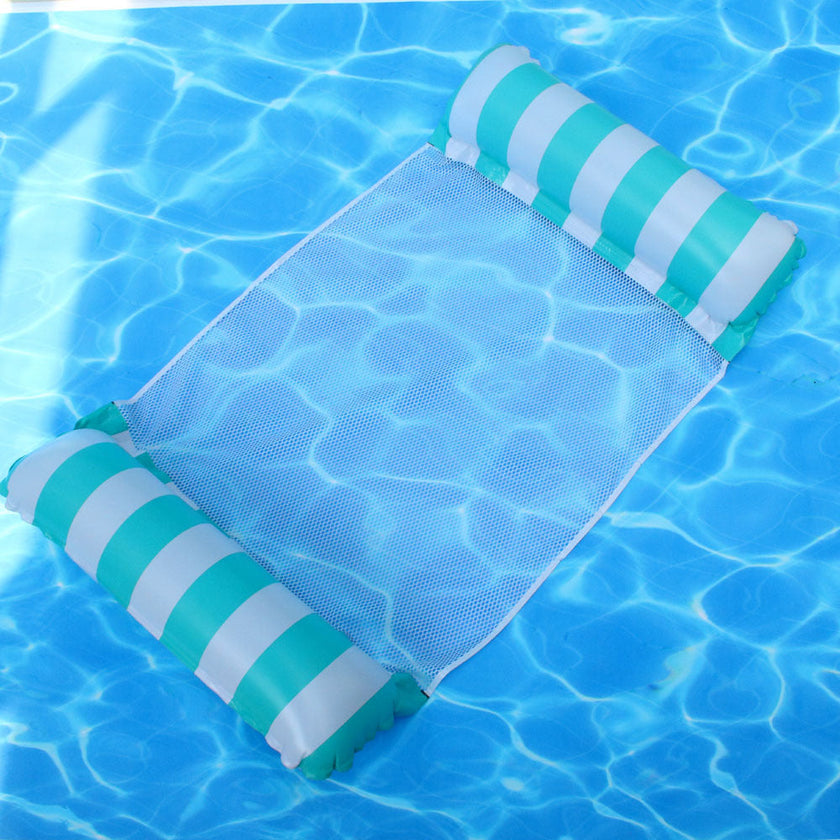 Inflatable Pool Float Lounger – Foldable Striped Floating Row for Adults