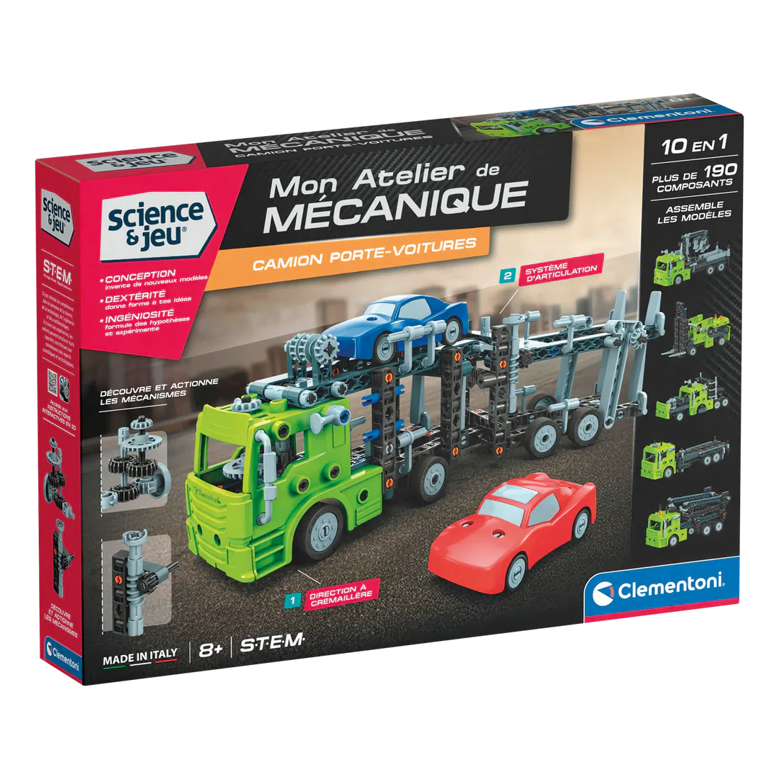 Clementoni - SCIENCE & JEU: ATELIER MÉCANIQUE - TRANSPORTEUR