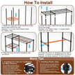1Pc 4 Tier Heavy Duty Garment Rack With Wheels Carbon Steel Clothing Rack Portable Wardrobe Clothes Rack With 3 Hanging Rods 6 Footrests 44.9x17.13x77.95in