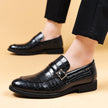 Men's Crocodile Pattern Business Dress Shoes – Height-Increasing PU Leather
