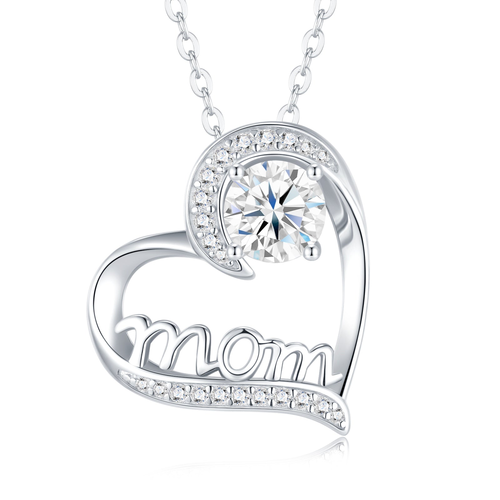 1 Carat Moissanite Solitaire Necklace Pendant – Platinum 925 Silver | GRA Certified