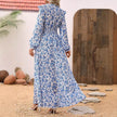 Elegant ladies Spring And Autumn Long Sleeve Floral maxi Dress