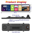 Smart 170 wide angle Bluetooth, GPS, Speed monitoring, collision sensing, front and back view, reversing image Rearview Mirror Tachograph Double Recording Dashcam HDR Backup Camera for cars