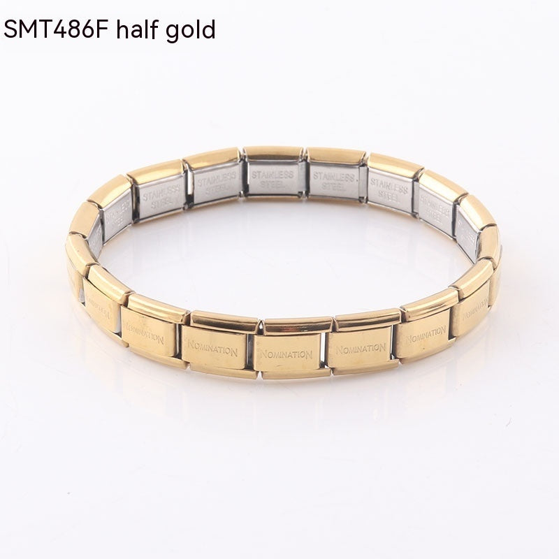 Fashion Personalized Stainless Steel Bracelet – Removable Electroplated Unisex Jewelry