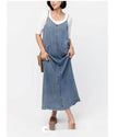New Suspender Leisure Denim mum loose long Dress
