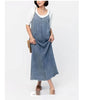 New Suspender Leisure Denim mum loose long Dress