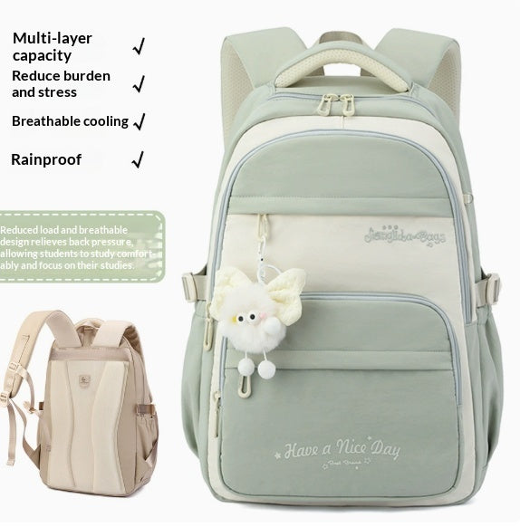 Girls Galaxy Backpack – Cartoon Print Campus School Bag (Backpack or 3-Piece Set)