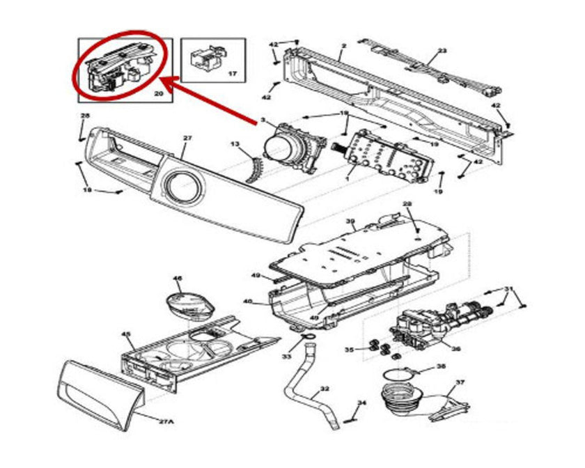 Assamblage de la carte principale de la machine à laver Frigidaire, pièce 5304519503
