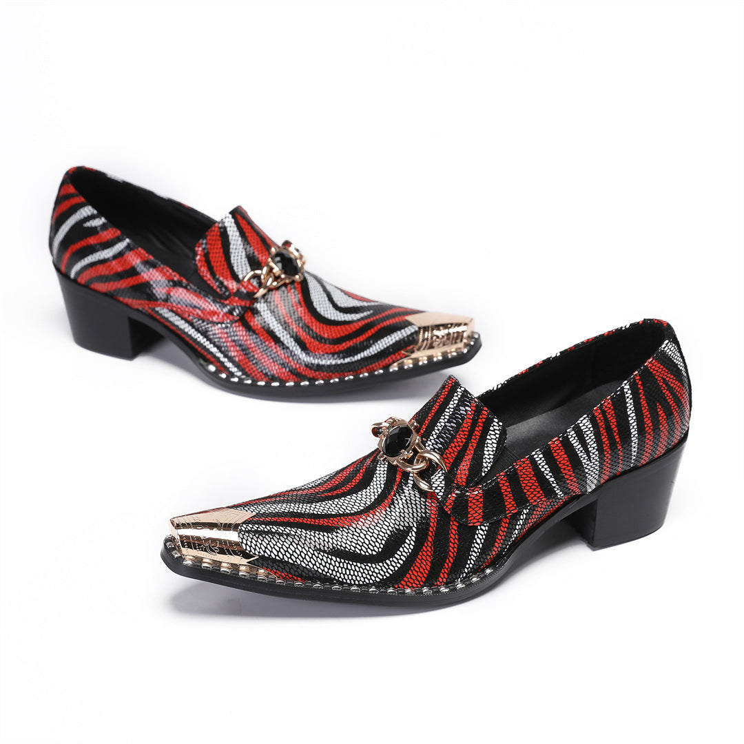 Men's Height Increasing Cowhide Leather Dress Shoes | Retro Business Style