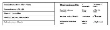 Women's Washed Elastic Loose Wide Leg Ankle-length Bootcut Jeans