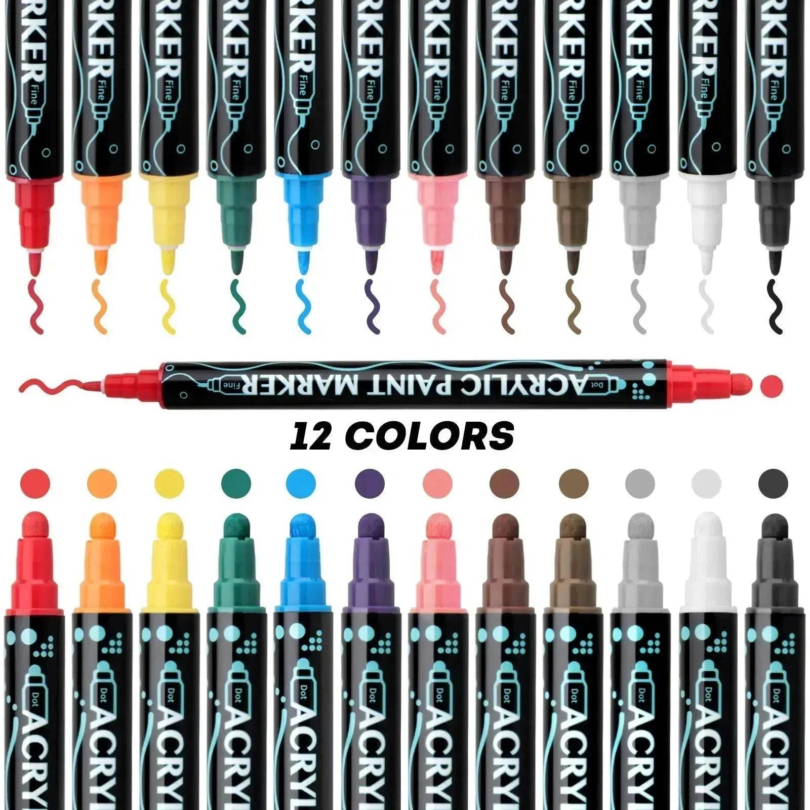 Acrylic Marker Pen Double-headed Stackable Water-based Paint Brush Paint Marker and Highlighter