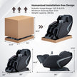 Mega Sale-Costway-4D SL-Track Full Body Massage Chair w/ Zero-Gravity Design, Heated Shawl, Neck & Back & Feet Heater, Calf & Foot Rollers,Magic Calf Rollers, Voice Control, Yoga Stretching, Smart Body Scanning, Touch Screen, Blue-tooth Speaker