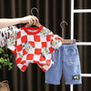 Fashion Personality Short Sleeve Boys Summer Suit