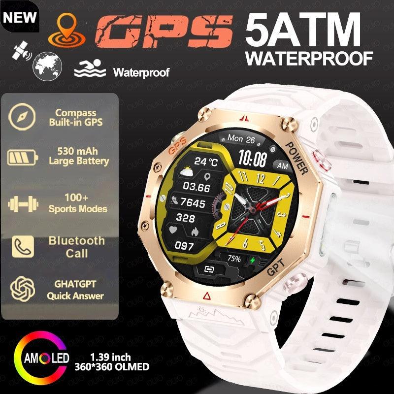 KC91 Smart Watch with Flashlight, Heart Rate, NFC and Bluetooth Calling