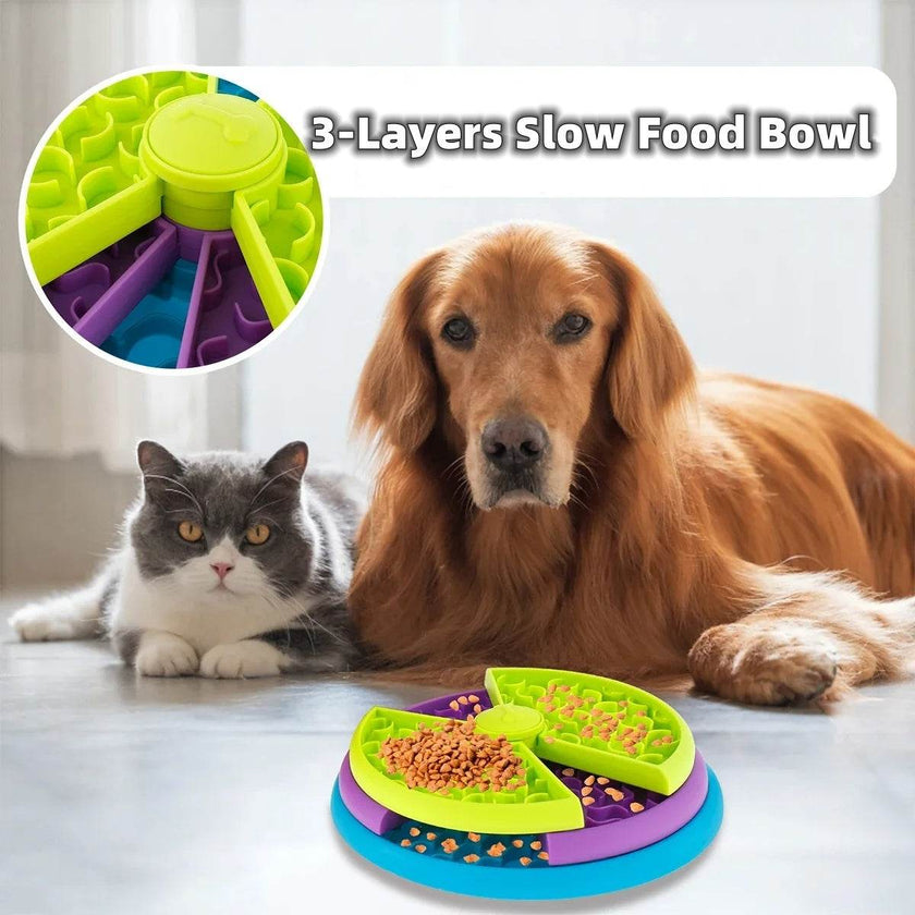 3 Layer Pet Dog Slow Feeder Bowl Anti Choking Puzzle feeder for Dog