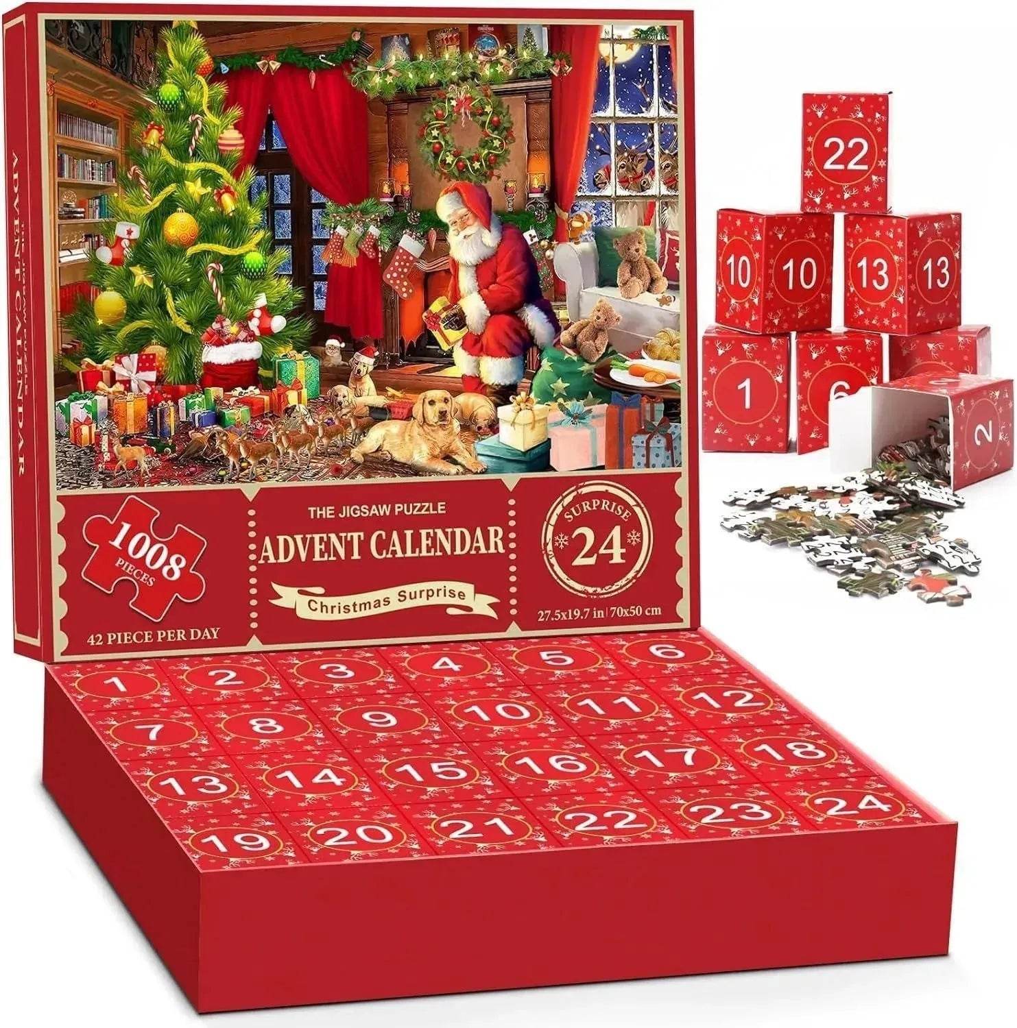 New 24 Boxes Unique Christmas Advent Calendar  2024 Jigsaw Puzzle