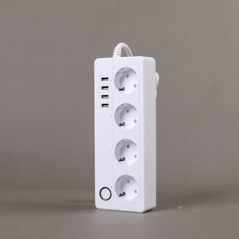 Smart WiFi Bluetooth Power Strip, 4 Outlets, 4 USB Ports, Voice Control, UK and EU Plug