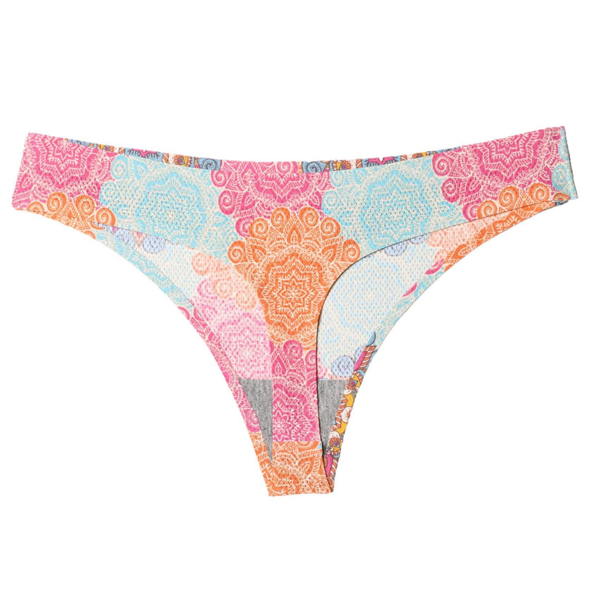 Women's Seamless Floral Print Low-Waist Briefs No-Trace Breathable