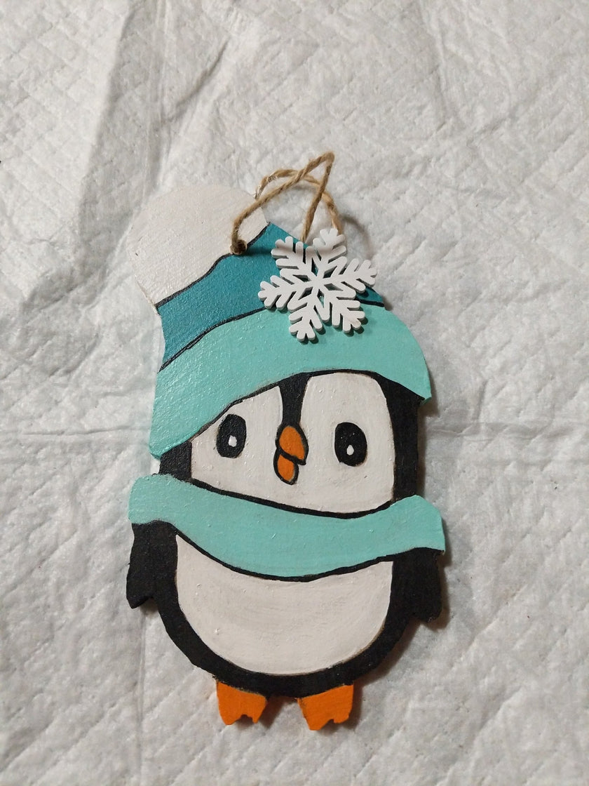 Ornement de bois PINGOUIN
